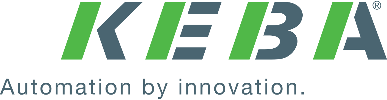 KEBA-Logo mit grünem und grauem Text auf weißem Hintergrund