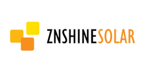 Das Bild zeigt das Logo von ZNShine Solar mit einem weißen Hintergrund und gelben Quadraten.