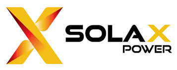 Das Bild zeigt das bunte Logo von SolaX Power mit einem großen X in Gelb und Rot.