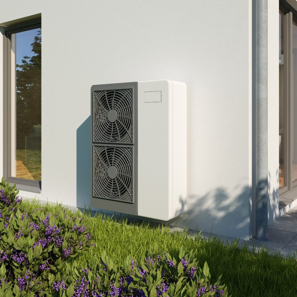 3D rendering einer Luft Wasser Wärmepumpe