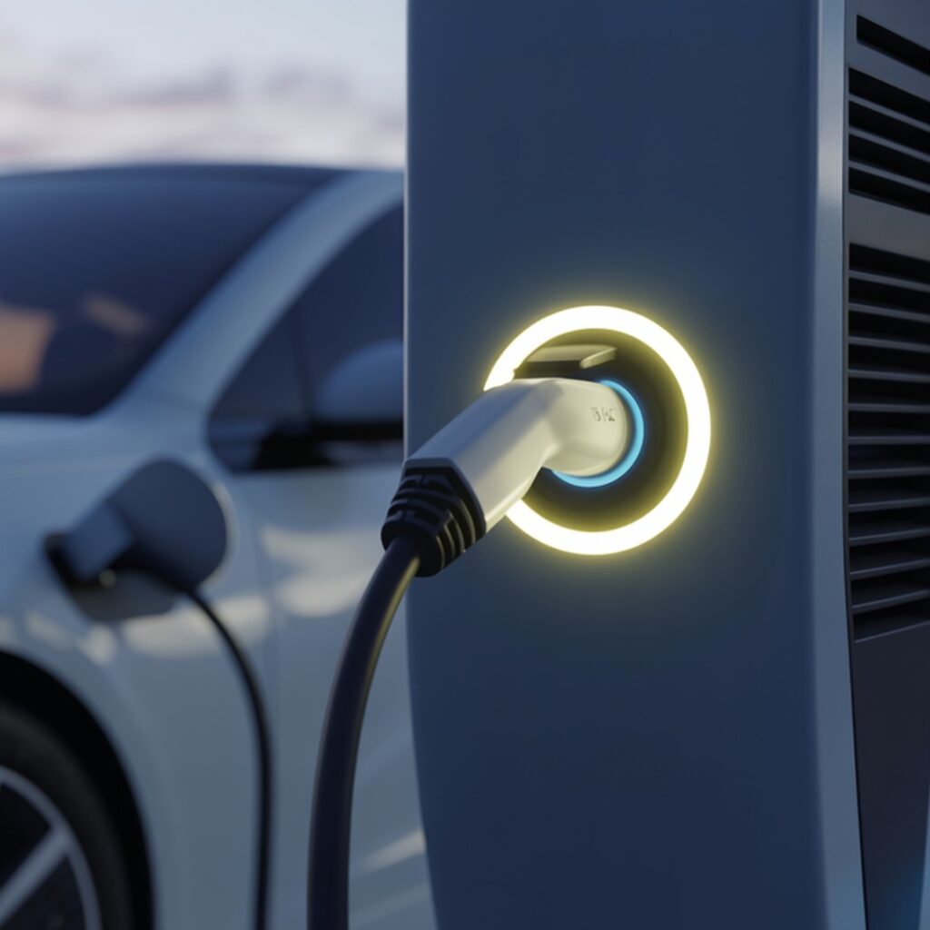 Ladeprozess eines Elektroautos an einer Ladestation