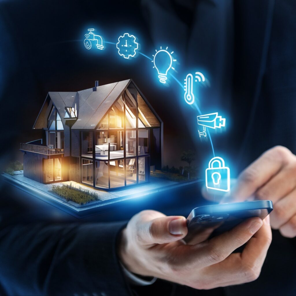 Smart-Home-Konzept. Fernsteuerung und Hausverwaltung